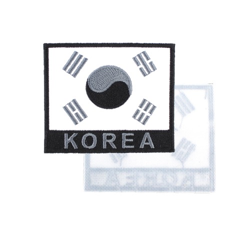 태극기 KOREA 약장 흰색그레이 군인 군용 벨크로 패치