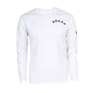 쿨드라이 긴팔 공군 ROKAF 로카티 흰색 군대 군인 군용 티셔츠
