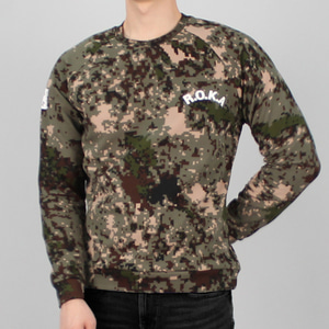 국산 발열 맨투맨 디지털 로카티 ROKA 기모 긴팔티 군인 군대 티셔츠